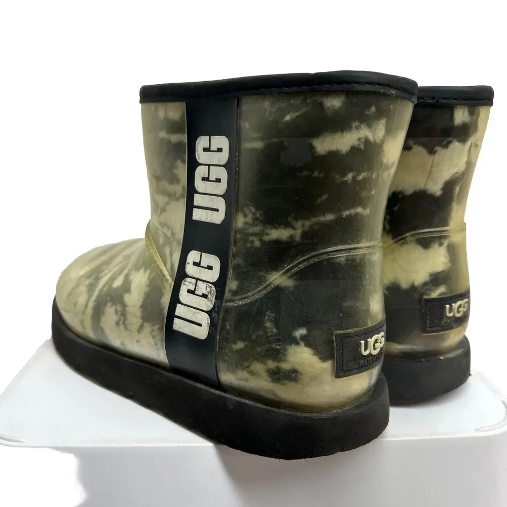 🔥UGG Classic Clear Women's Round Toe Waterproof Slip On Ankle Rain Snow Boots 7